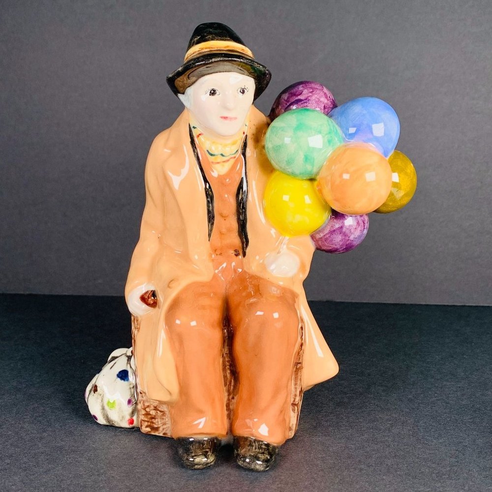 F&E CERAMICS Old Man Balloons Ceramic Painted